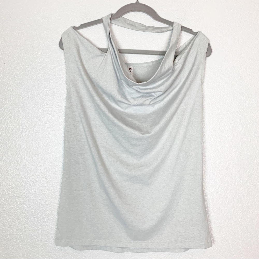 Fabletics | Gray Cut Out Draped Sleeveless Top